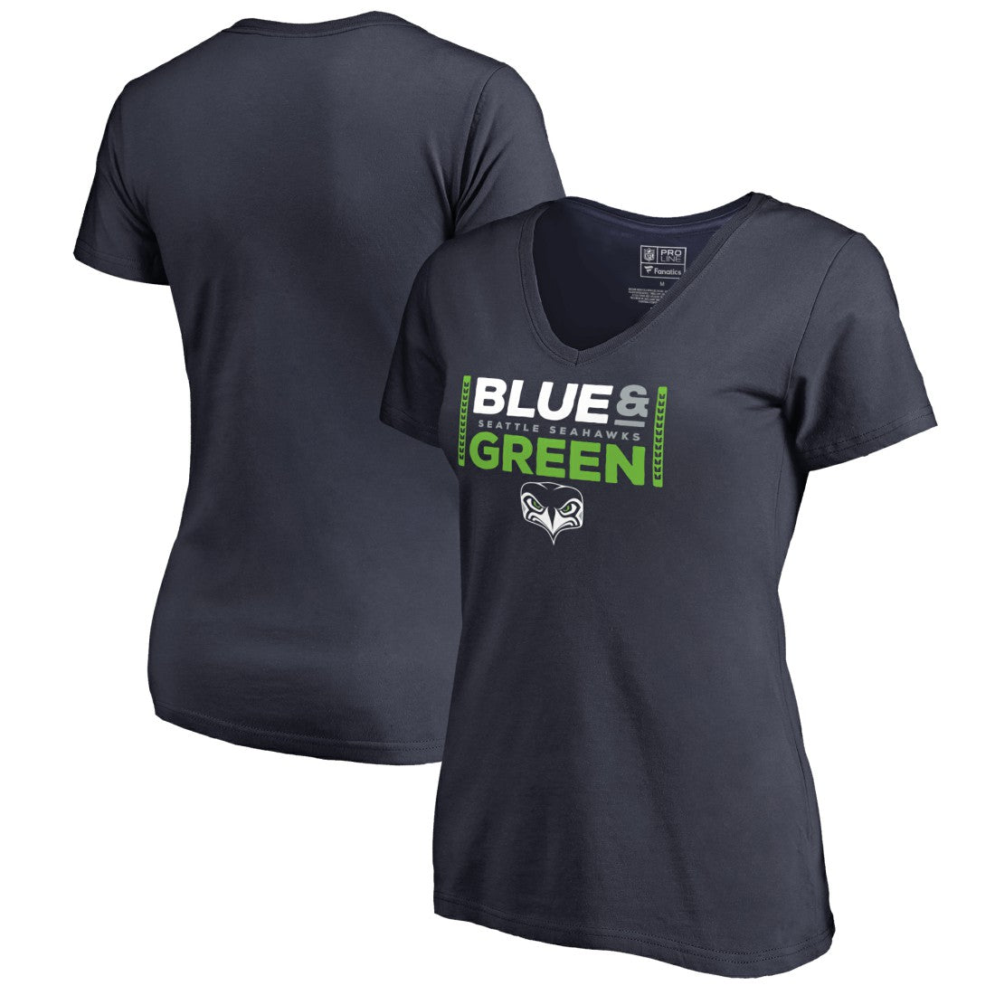 Seattle Seahawks Women's Alternate Team Logo V-Neck T-Shirt - Navy - NFL