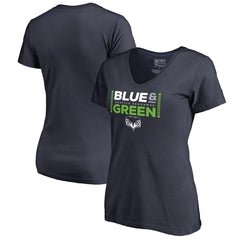 Seattle Seahawks Women's Alternate Team Logo V-Neck T-Shirt - Navy - NFL