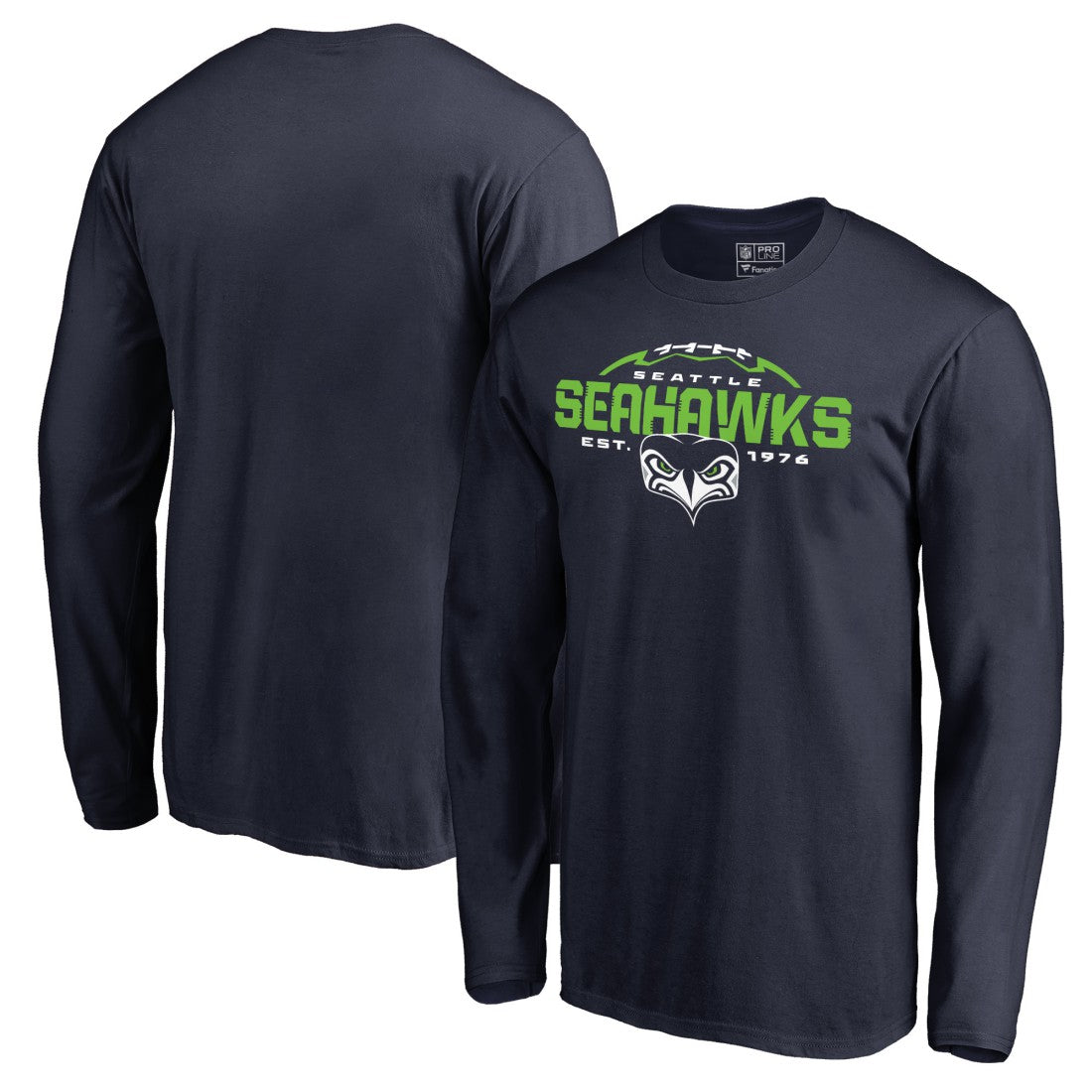 Seattle Seahawks Alternate Team Logo Gear Flea Flicker Long Sleeve T-Shirt - College Navy - NFL