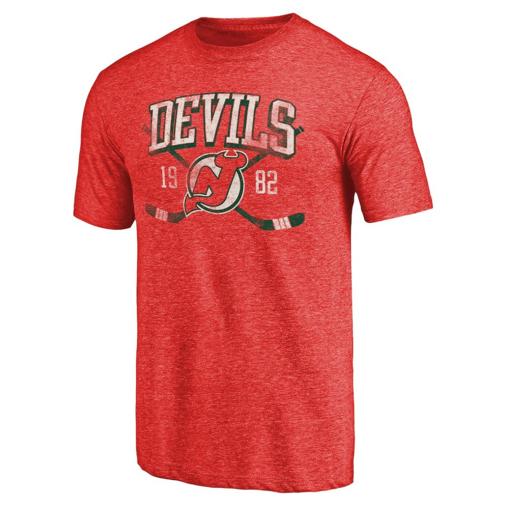 New Jersey Devils Vintage Collection Line Shift Tri-Blend T-Shirt - Red | NHL near me