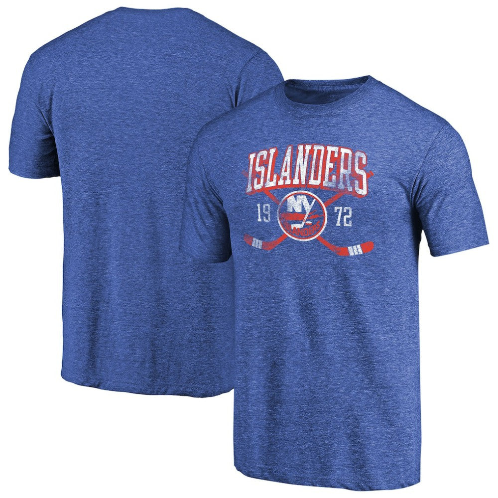 New York Islanders Vintage Collection Line Shift Tri-Blend T-Shirt - Royal | NHL Clearance