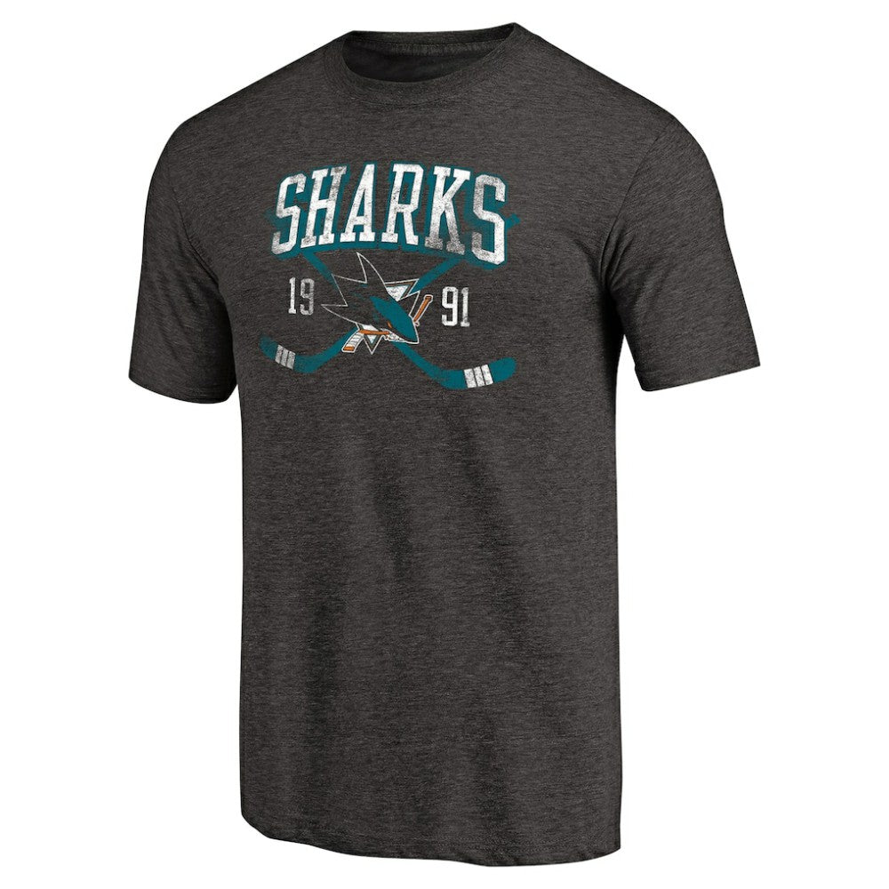 San Jose Sharks Vintage Collection Line Shift Tri-Blend T-Shirt - Black | NHL sale