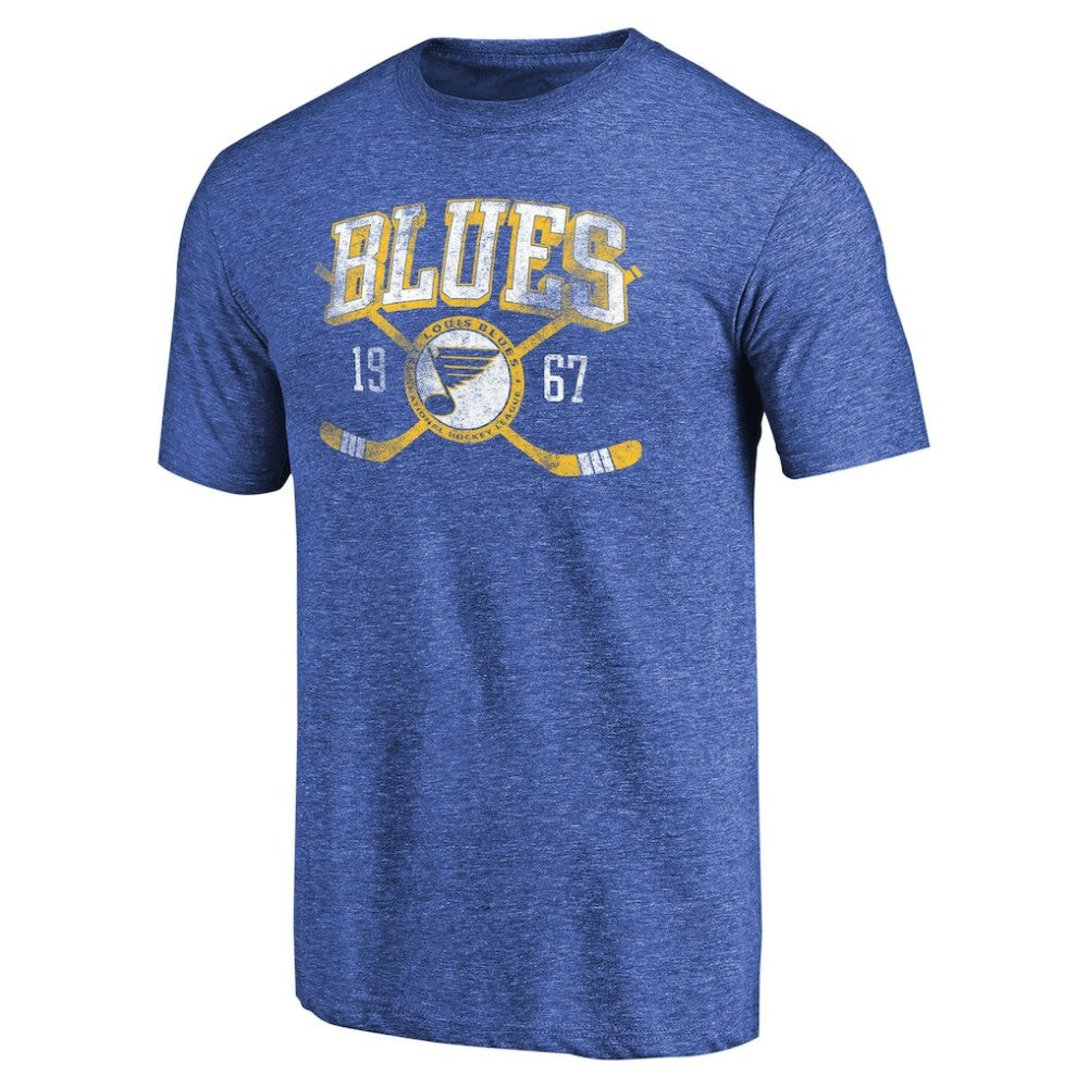 St. Louis Blues Vintage Collection Line Shift Tri-Blend T-Shirt - Royal | NHL on sale