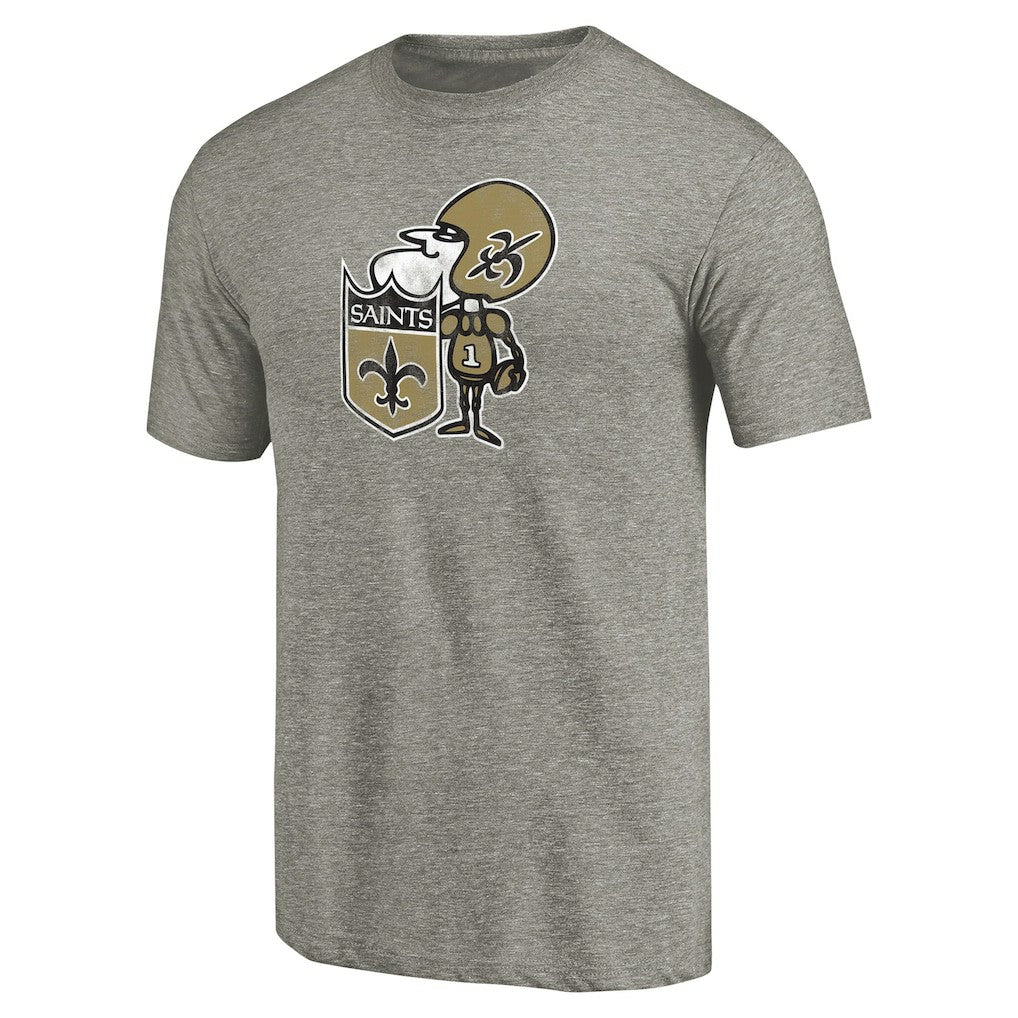 New Orleans Saints Throwback Logo Tri-Blend T-Shirt - Ash - NFL
