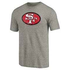 San Francisco 49ers Throwback Logo Tri-Blend T-Shirt - Ash - NFL