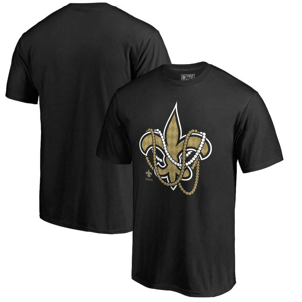 New Orleans Saints Beads Hometown Collection T-Shirt - Black - NFL