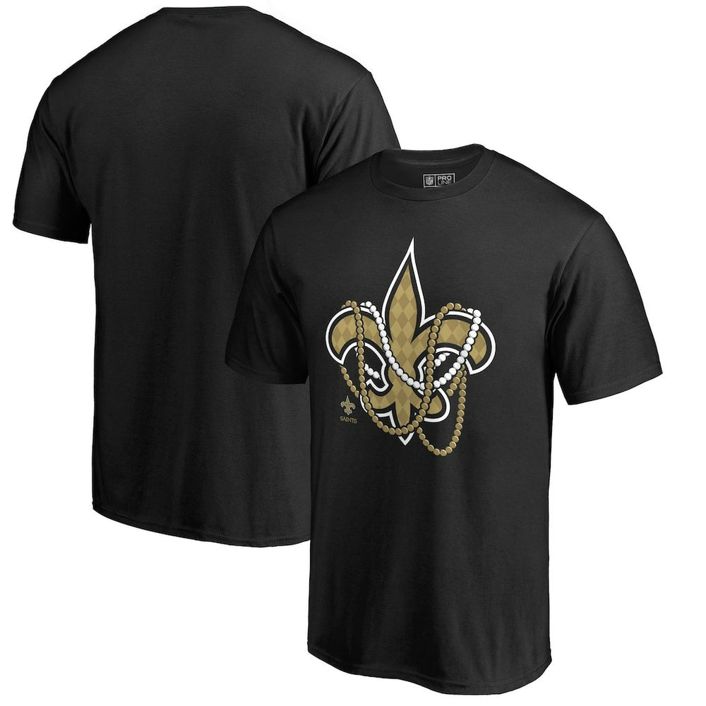New Orleans Saints Beads Hometown Collection T-Shirt - Black - NFL