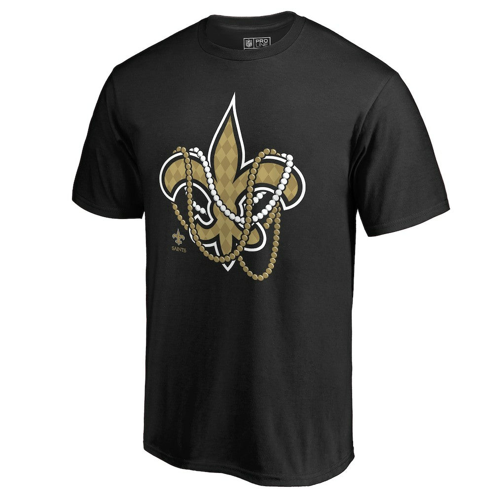 New Orleans Saints Beads Hometown Collection T-Shirt - Black - NFL