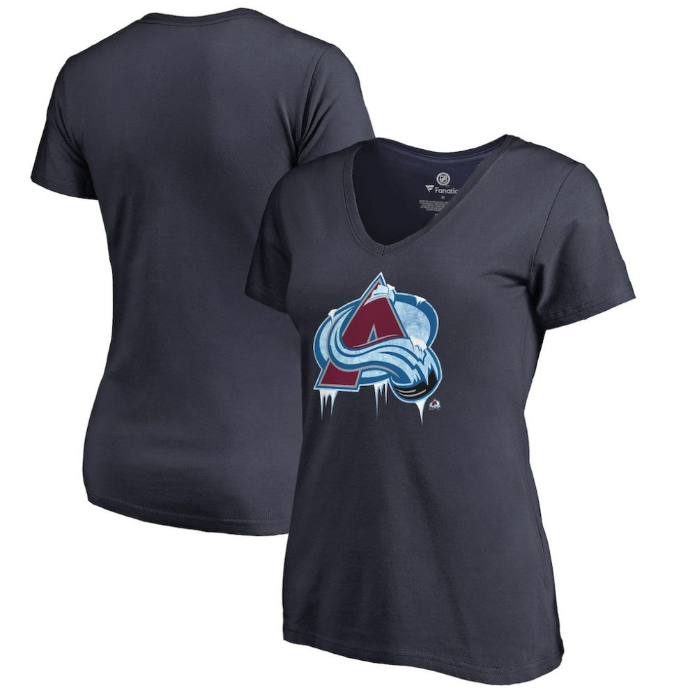 Colorado Avalanche Women's Fan Favorite Team Slogan V-Neck T-Shirt - Navy | NHL on sale