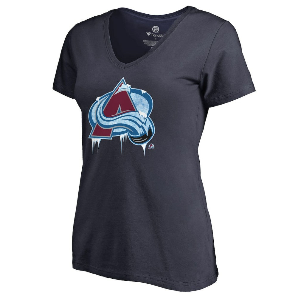 Colorado Avalanche Women's Fan Favorite Team Slogan V-Neck T-Shirt - Navy | NHL on sale