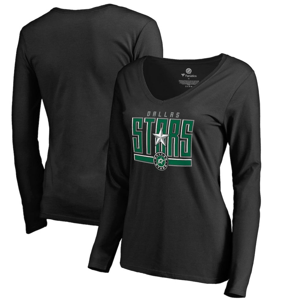 Dallas Stars Women's Hometown Collection V-Neck Long Sleeve T-Shirt - Black | NHL online