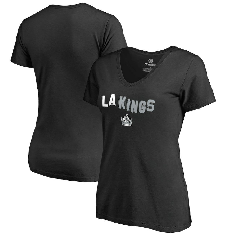 Los Angeles Kings Women's Fan Favorite Team Slogan V-Neck T-Shirt - Black | NHL discount