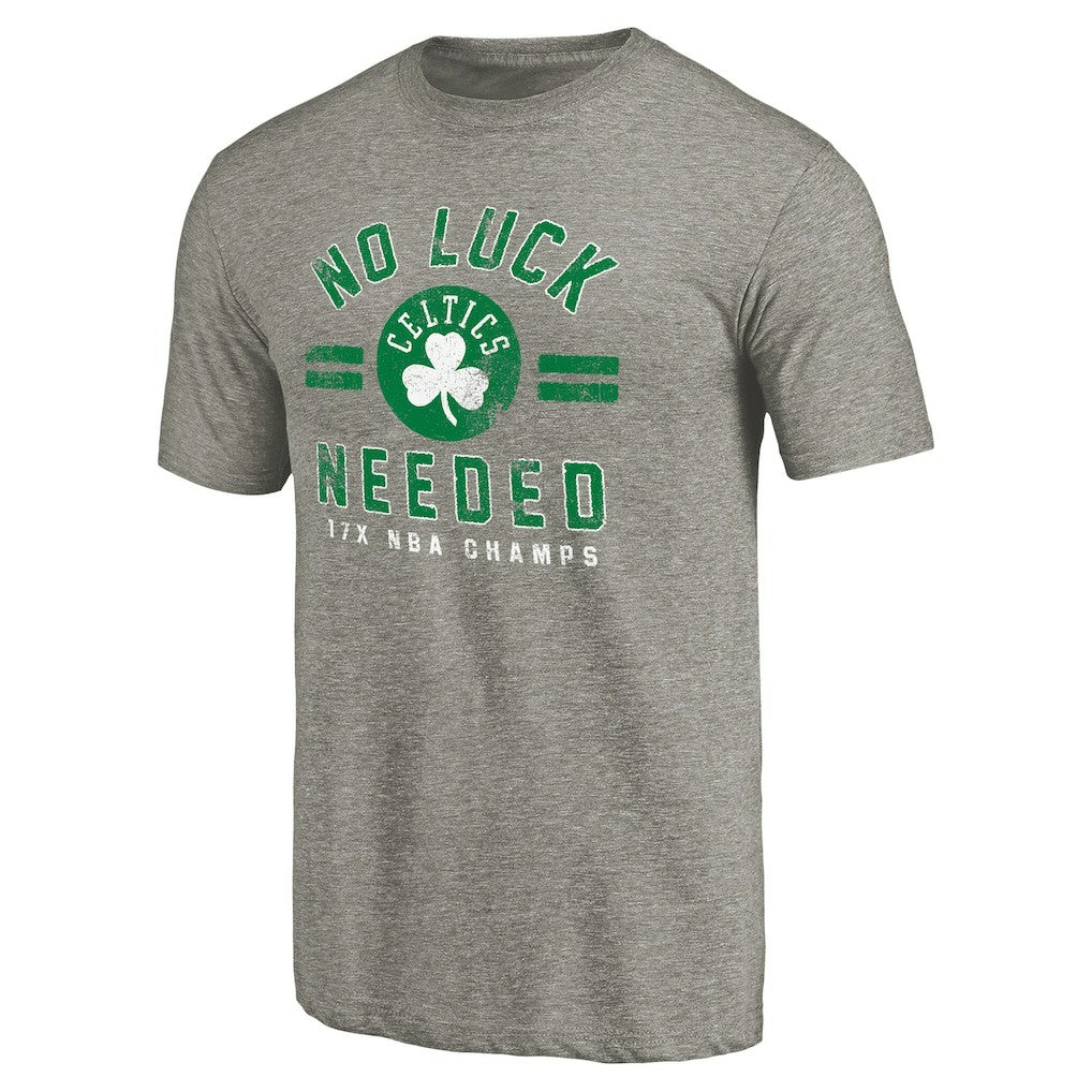 Boston Celtics No Luck Hometown Collection Tri-Blend T-Shirt Gray