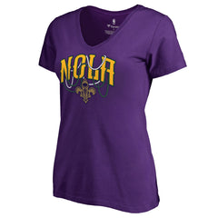 New Orleans Pelicans Women's NOLA Beads Hometown Collection T-Shirt Purple