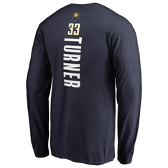 Myles Turner Indiana Pacers Long Sleeve Backer Name and Number T-Shirt Navy