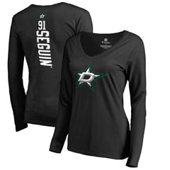 Tyler Seguin Dallas Stars Women's Backer Name & Number Slim Fit Long Sleeve V-Neck T-Shirt - Black | NHL near me