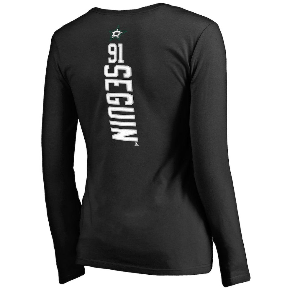Tyler Seguin Dallas Stars Women's Backer Name & Number Slim Fit Long Sleeve V-Neck T-Shirt - Black | NHL near me