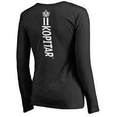 Anze Kopitar Los Angeles Kings Women's Backer Name & Number Slim Fit Long Sleeve V-Neck T-Shirt - Black | NHL near me