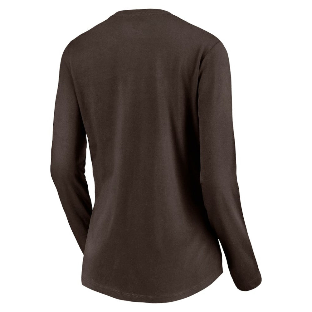 San Diego Padres Women's Cooperstown Collection Wahconah Long Sleeve V-Neck T-Shirt Outlet