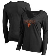 San Francisco Giants Women's Cooperstown Collection Wahconah Long Sleeve V-Neck T-Shirt Online