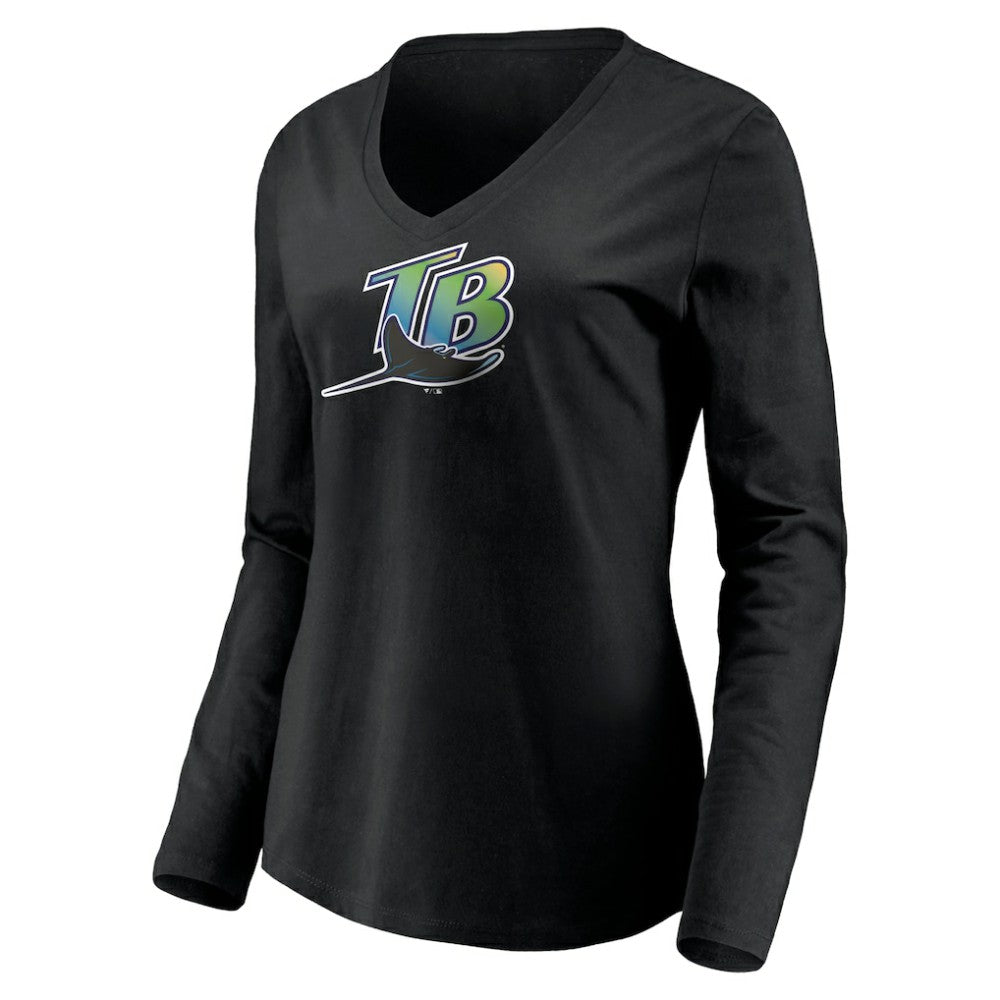 Tampa Bay Rays Women's Cooperstown Collection Wahconah Long Sleeve V-Neck T-Shirt for sale