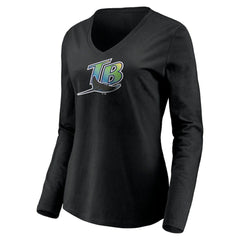 Tampa Bay Rays Women's Cooperstown Collection Wahconah Long Sleeve V-Neck T-Shirt for sale