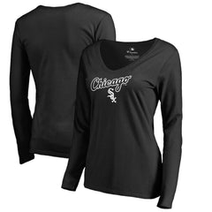 Chicago White Sox Women's Team Lockup Slim Fit Long Sleeve V-Neck T-Shirt Sale