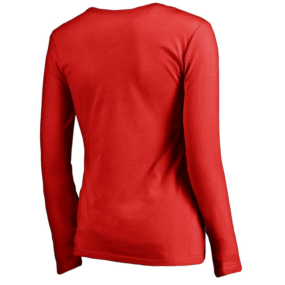 Cincinnati Reds Women's Team Lockup Slim Fit Long Sleeve V-Neck T-Shirt for sale