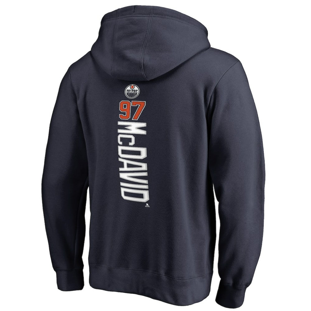 Connor McDavid Edmonton Oilers Backer Name & Number Pullover Hoodie - Navy | NHL online