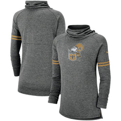 New Orleans Saints Women's Historic Marks Long Sleeve Tri-Blend Funnel Sweatshirt - Black - Nike