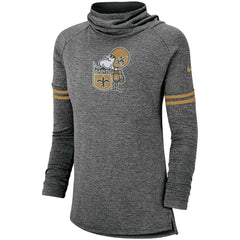 New Orleans Saints Women's Historic Marks Long Sleeve Tri-Blend Funnel Sweatshirt - Black - Nike
