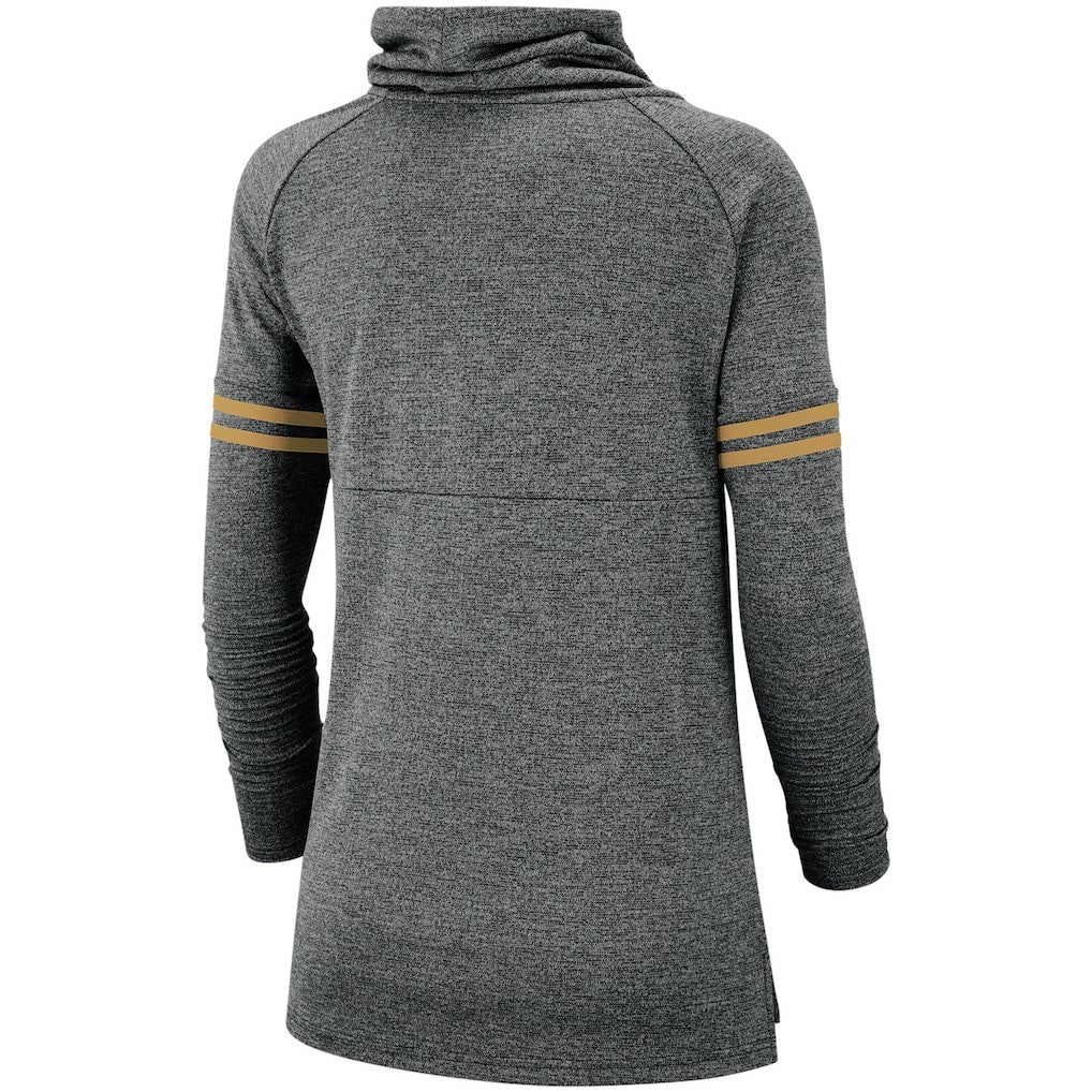 New Orleans Saints Women's Historic Marks Long Sleeve Tri-Blend Funnel Sweatshirt - Black - Nike