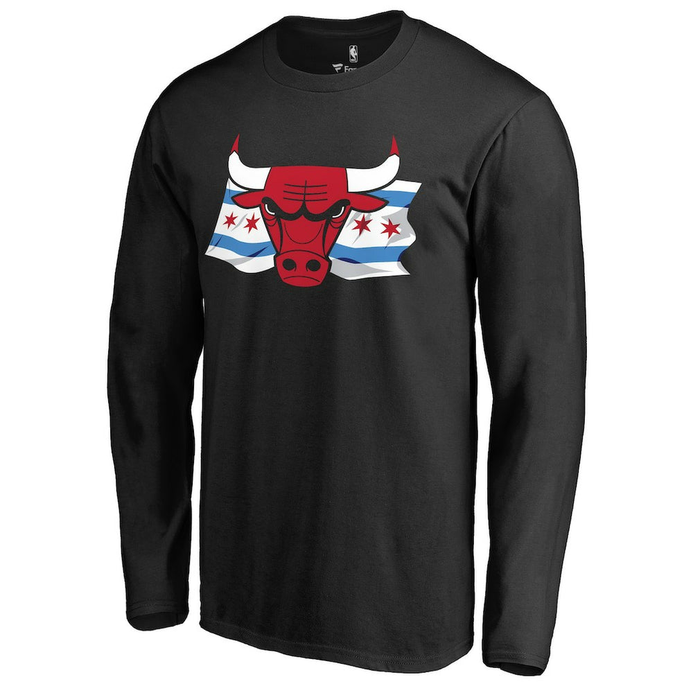 Chicago Bulls Hometown Collection Chicago Flag Long Sleeve T-Shirt Black