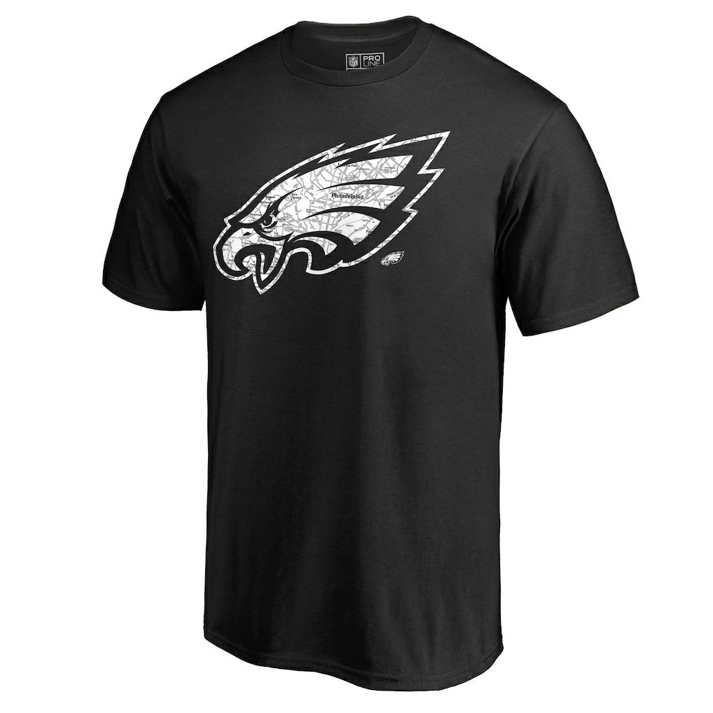 Philadelphia Eagles Hometown Collection On The Map T-Shirt - Black - NFL
