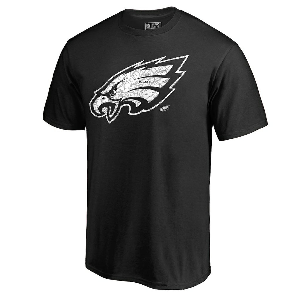 Philadelphia Eagles Hometown Collection On The Map T-Shirt - Black - NFL