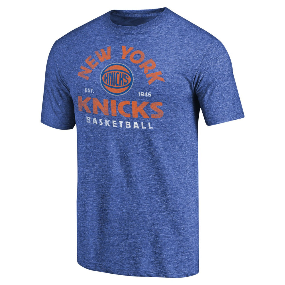New York Knicks Vintage Arch Tri-Blend T-Shirt Royal