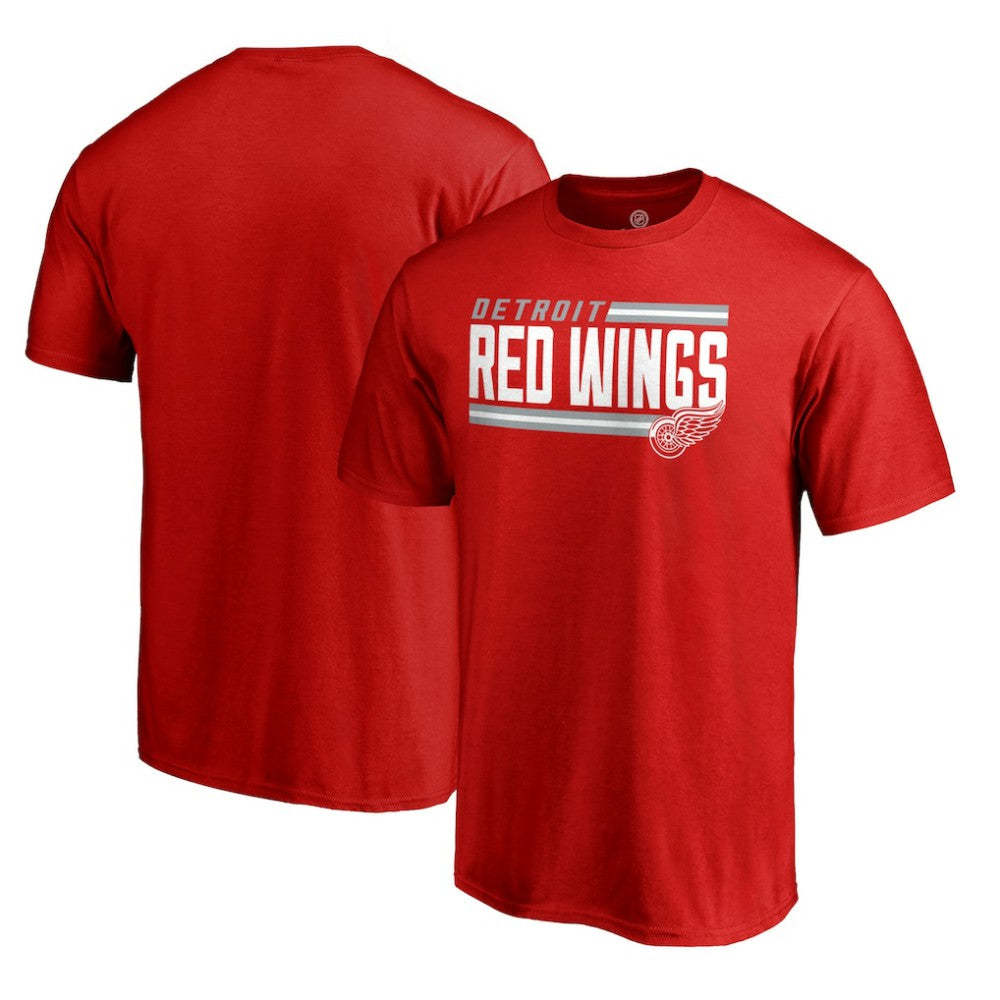 Detroit Red Wings Iconic Collection On Side Stripe T-Shirt - Red | NHL near me