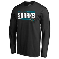 San Jose Sharks Iconic Collection On Side Stripe Long Sleeve T-Shirt - Black | NHL near me