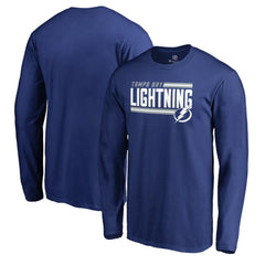 Tampa Bay Lightning Iconic Collection On Side Stripe Long Sleeve T-Shirt - Blue | NHL Lifestyle