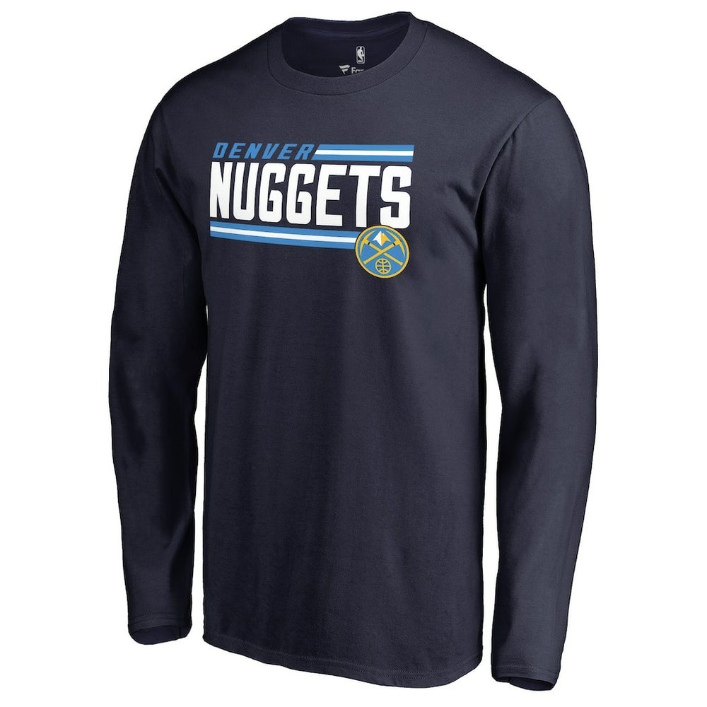 Denver Nuggets Onside Stripe Long Sleeve T-Shirt Navy