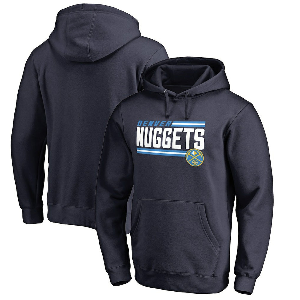 Denver Nuggets Onside Stripe Pullover Hoodie Navy