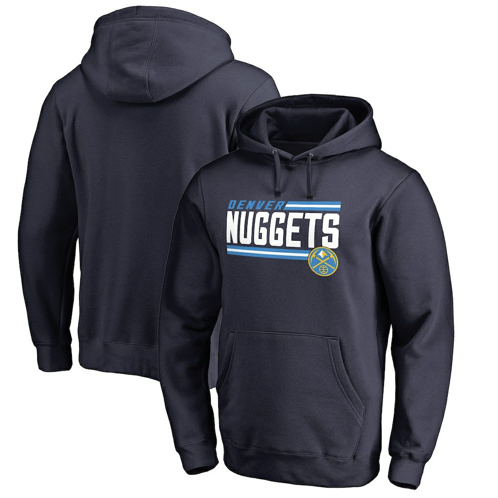 Denver Nuggets Onside Stripe Pullover Hoodie Navy