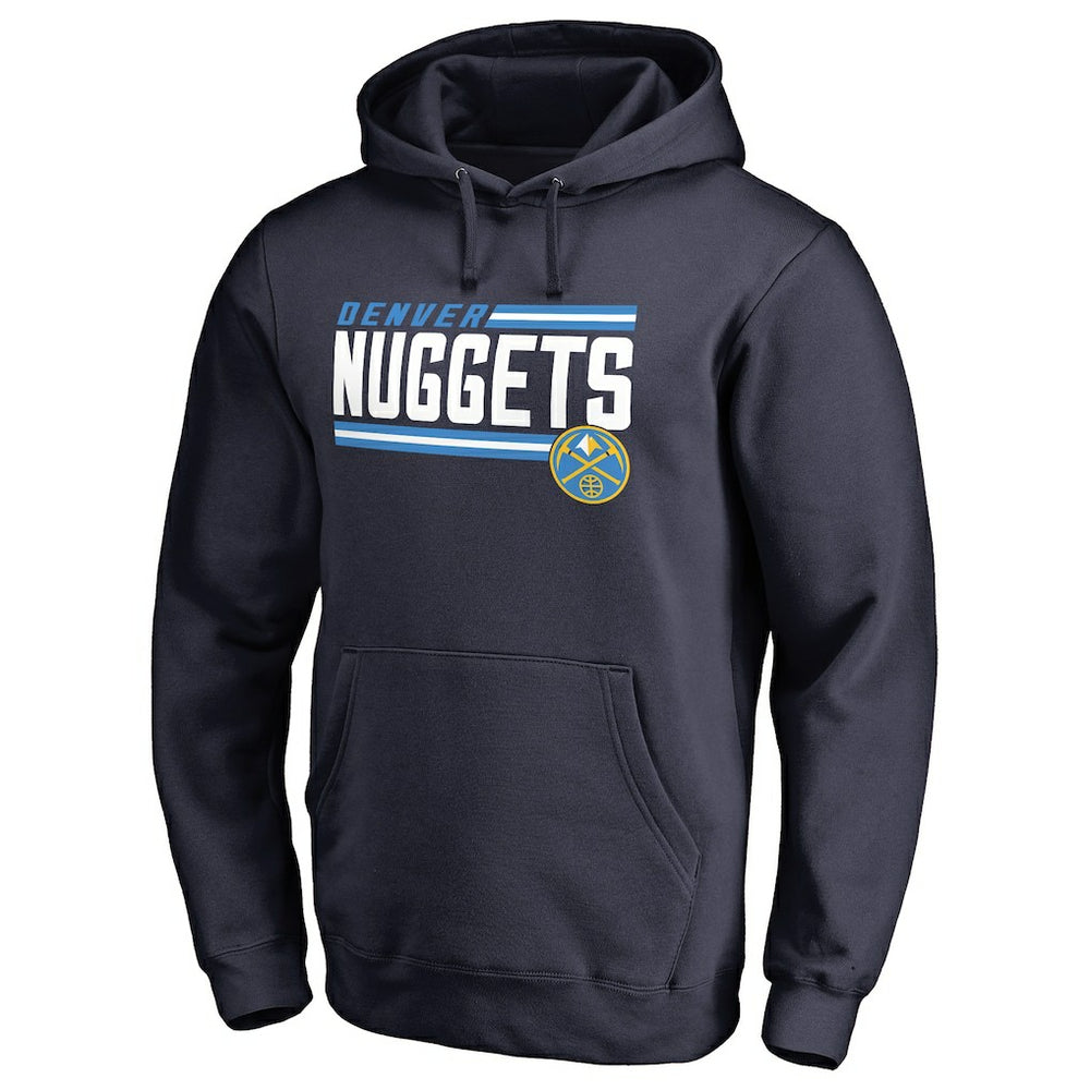 Denver Nuggets Onside Stripe Pullover Hoodie Navy