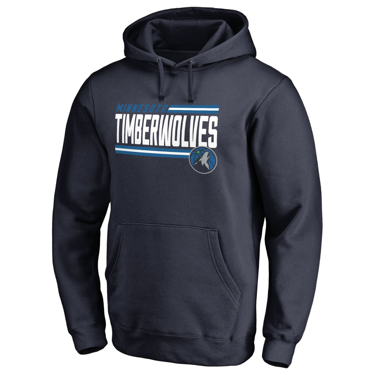 Minnesota Timberwolves Onside Stripe Pullover Hoodie Navy