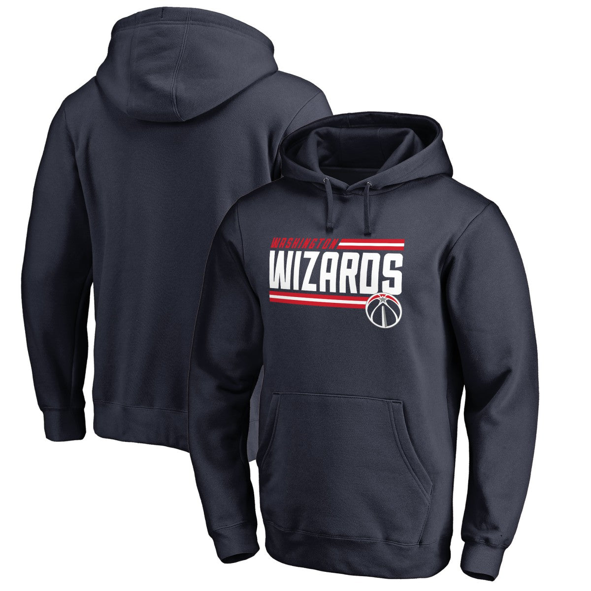 Washington Wizards Onside Stripe Pullover Hoodie Navy