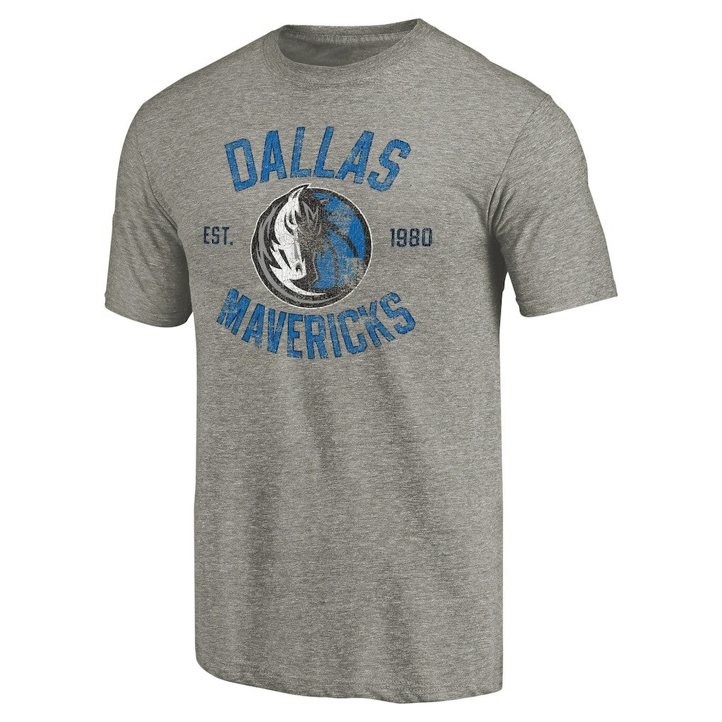 Dallas Mavericks Team Heritage Tri-Blend T-Shirt Gray