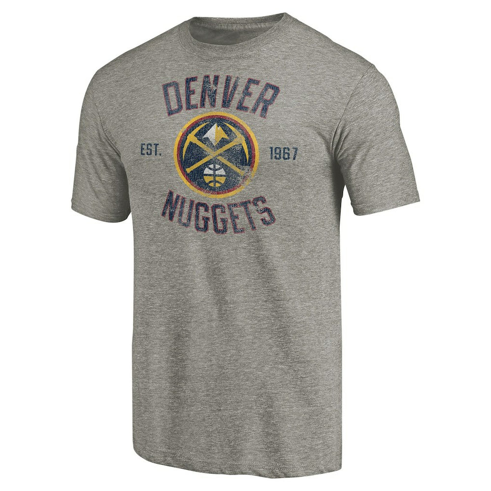 Denver Nuggets Team Heritage Tri-Blend T-Shirt Gray