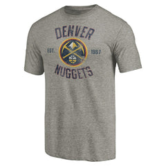 Denver Nuggets Team Heritage Tri-Blend T-Shirt Gray