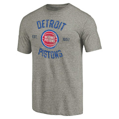 Detroit Pistons Team Heritage Tri-Blend T-Shirt Gray