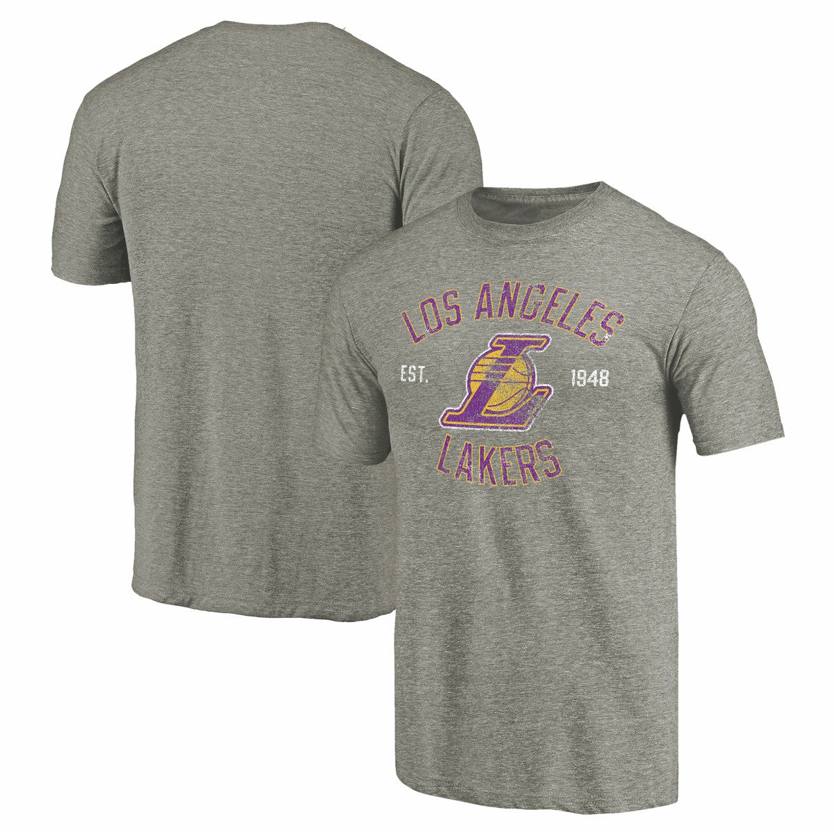 Los Angeles Lakers Team Heritage Tri-Blend T-Shirt Gray